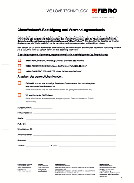 ChemVerbotsV-Bestätigung und Verwendungsnachweis