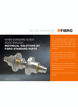 Flyer - When standard is not good enough Individual solutions by FIBRO standard parts | Overview