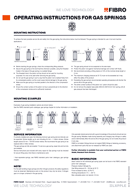 Ressorts à gaz | Notice d’utilisation (Affiche)