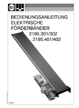 Elektrische Förderbänder 2195.301./302./401./402. | Bedienungsanleitung 