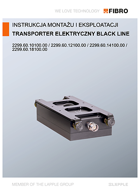 Instrukcja montażu i eksploatacji transporter elektryczny BLACK LINE 2299.60.1X100.00 | Instrukcja obsługi