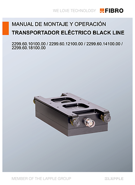 Manual de montaje y operación transportador eléctrico BLACK LINE 2299.60.1X100.00 | Manual de servicio