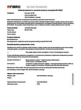 Układ sterowania transportera elektrycznego BLACK LINE | Deklaracja zgodności(Szablon)