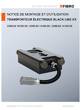 Notice de montage et d’utilisation transporteur électrique BLACK LINE EX 2299.62.1X100.00 | Instruction de montage