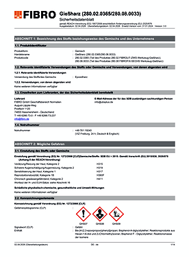 280.02/ 280.08 FIBROLIT® - ZWO Werkzeug-Gießharz FIBROFIX® - SECHS Werkzeug-Gießharz