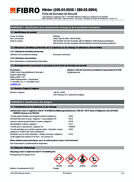 280.05. Durcisseur pour FIBROLIT® - ZWO Résine à couler pour outillages Durcisseur pour FIBROFIX® - SECHS Résine à couler pour outillages