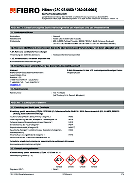 280.05. Härter für FIBROLIT® - ZWO Werkzeug-Gießharz Härter für FIBROFIX® - SECHS Werkzeug-Gießharz