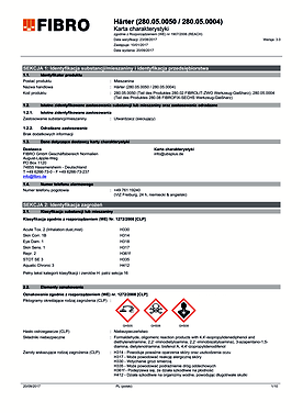 280.05. Utwardzacz do żywicy narzędziowej FIBROLIT® - ZWO Utwardzacz do żywicy narzędziowej FIBROFIX® - SIX