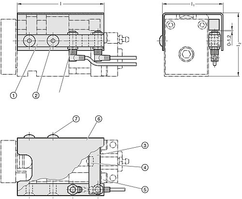 2018.00.60. Juego de montaje del detector de proximidad para carro para troqueles compacto 2018.11.