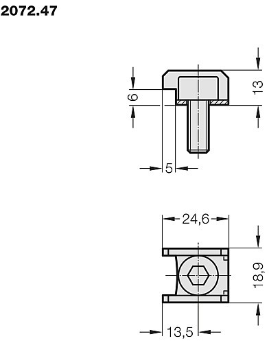 2072.47 Držáček vč. Šroubu, NAAMS