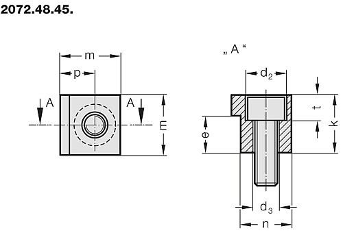 2072.48.45. Držáček vč. Šroubu, CNOMO