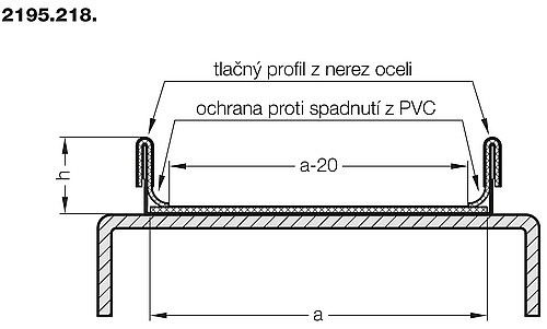 2195.218. Omezovacího vedení s ochranou proti spadnutí pro pásový dopravník