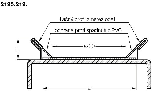 2195.219. Omezovacího vedení s ochranou proti spadnutí pro pásový dopravník