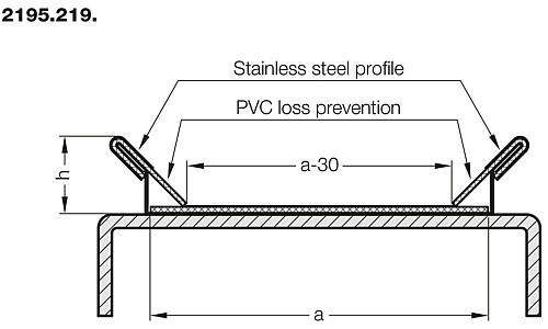 2195.219. Delimiting guide with loss prevention for conveyor belt