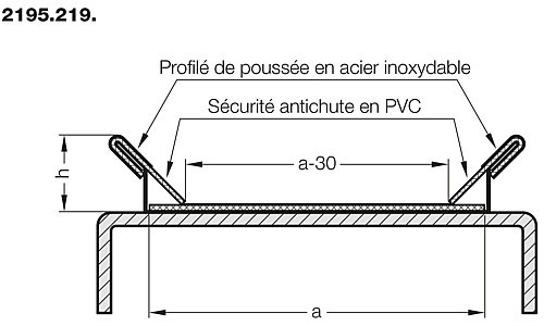 2195.219. Glissière de limitation avec sécurité antichute pour convoyeur à bande