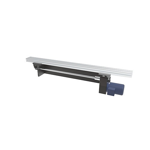 2299.121. Elektromechaniczne urządzenie transportujące, pionowe wyśrodkowane położenie przekładni, 2 szt. prowadnic, z profilem i płytą mocującą