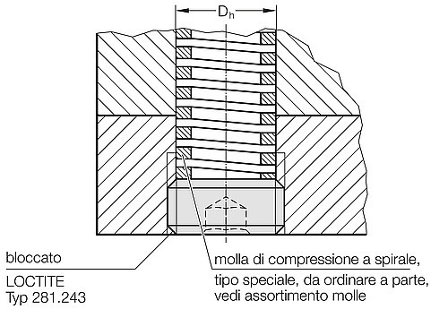 241.00.1. Tappo di chiusura (con funzione di battuta inferiore regolabile per molle)