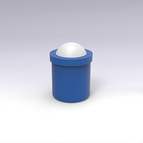 2475.01._02. Perno de presión con muelle, con bola, ejecución lisa, con valona