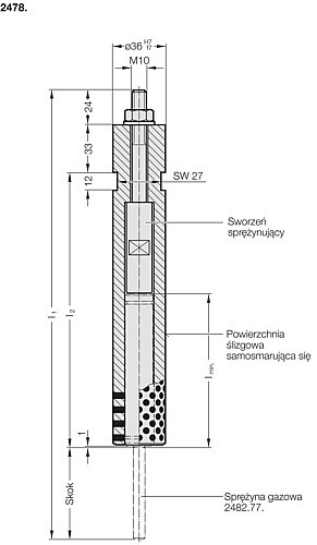 2478. Sworzeń sprężynujący ze sprężyną gazową