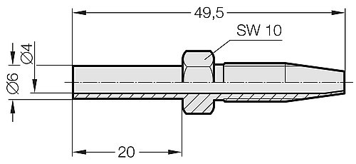 2480.00.10.22 Wkład przewodu elastycznego z króćcem rurowym