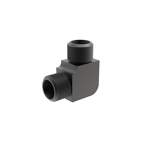 2480.00.26.26.10 Adattatore curvo 90°-cono 24°, Tubo flessibile - Tubo flessibile, DN10