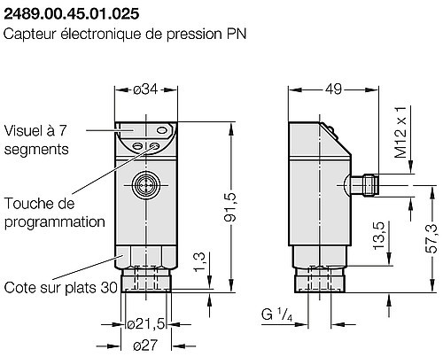 2489.00.45.01.025 Capteur électronique de pression PN