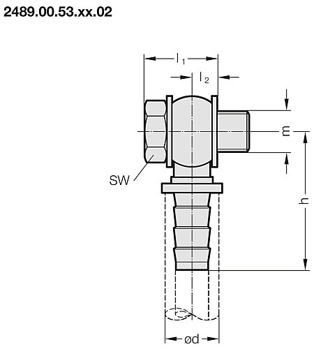 2489.00.53.xx.02 Schlauchverbinder, 90°